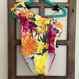Janie and Jack Recycled Floral Ruffled Swimsuit